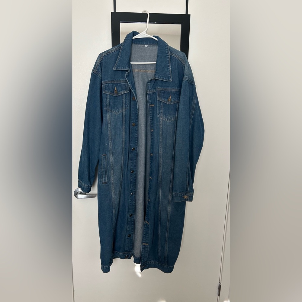 PLUS SIZE LOOSE LONG JEAN JACKET